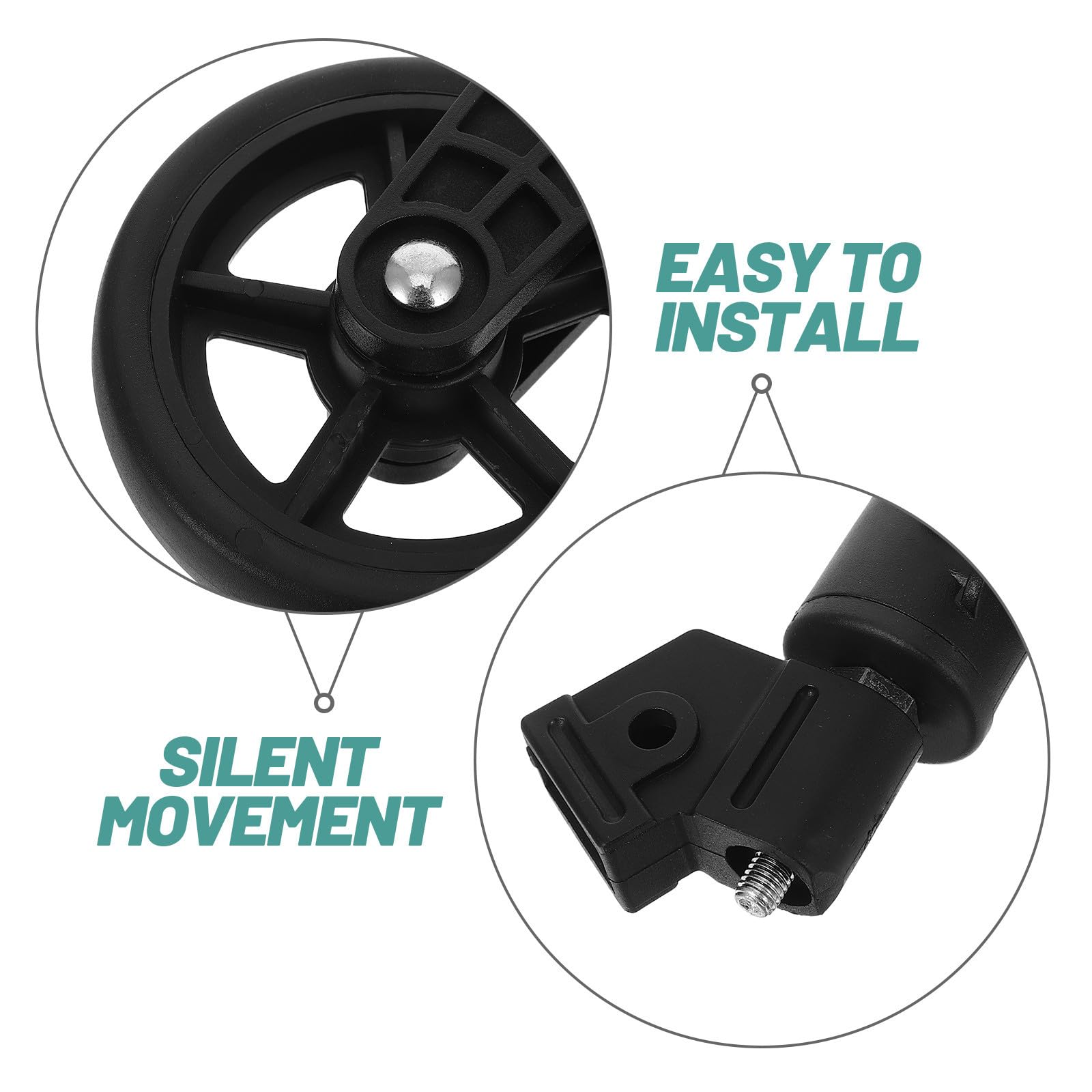 4 Piezas Rueda Rotatoria para Carrito de Compra 10x5 Pulgadas