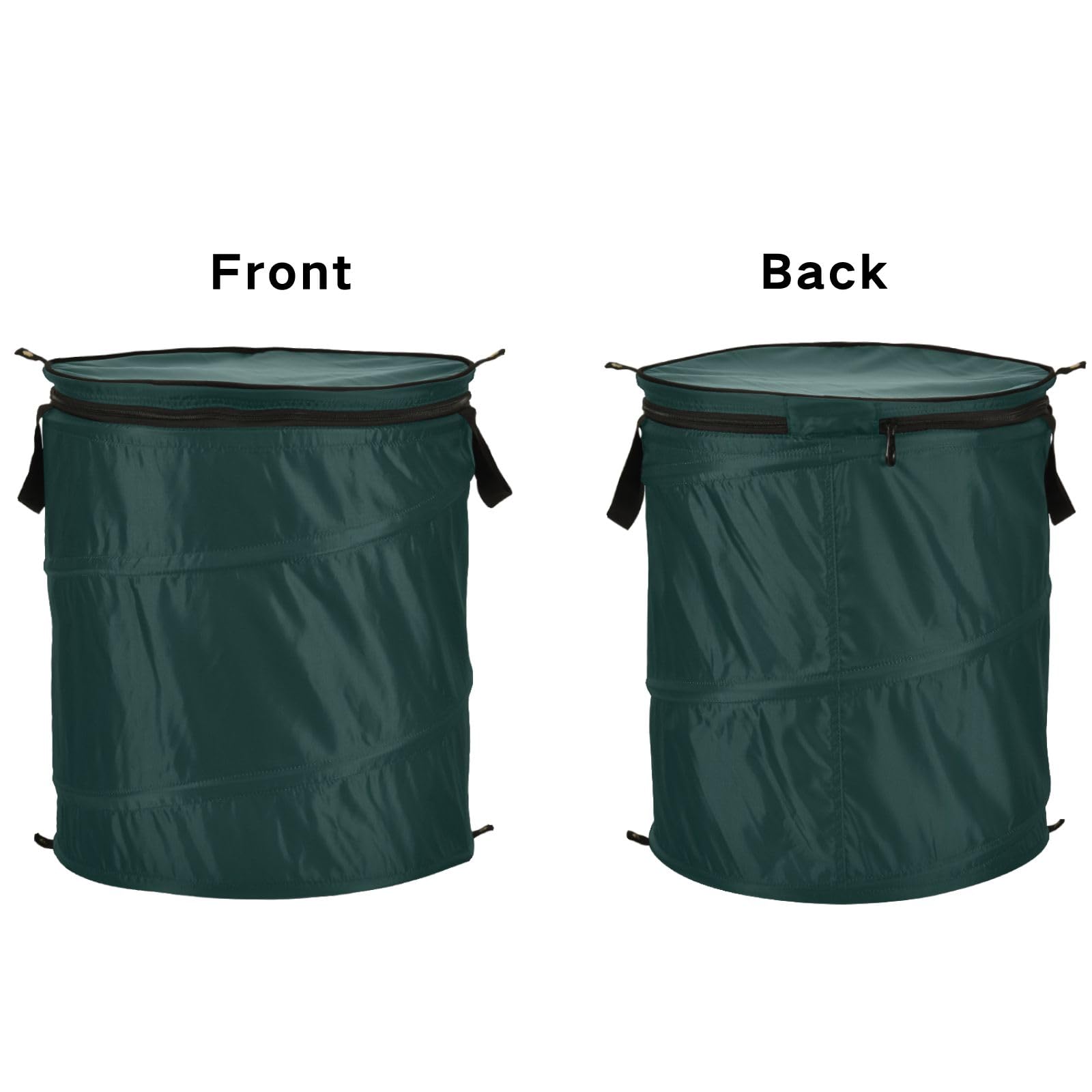 Black Green Collapsible Laundry Basket Pop up Laundry Hamper with Zippered Lid for Storage, Home, Dorm, Travel, Storage Organizer