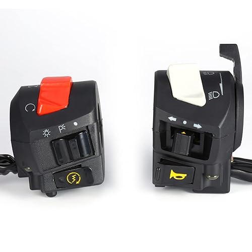 Miniatura 6 de Fydun Interruptor de control de luz de giro para manillar de motocicleta, interruptor universal para montaje en manillar, 1 par, lado izquierdo y
