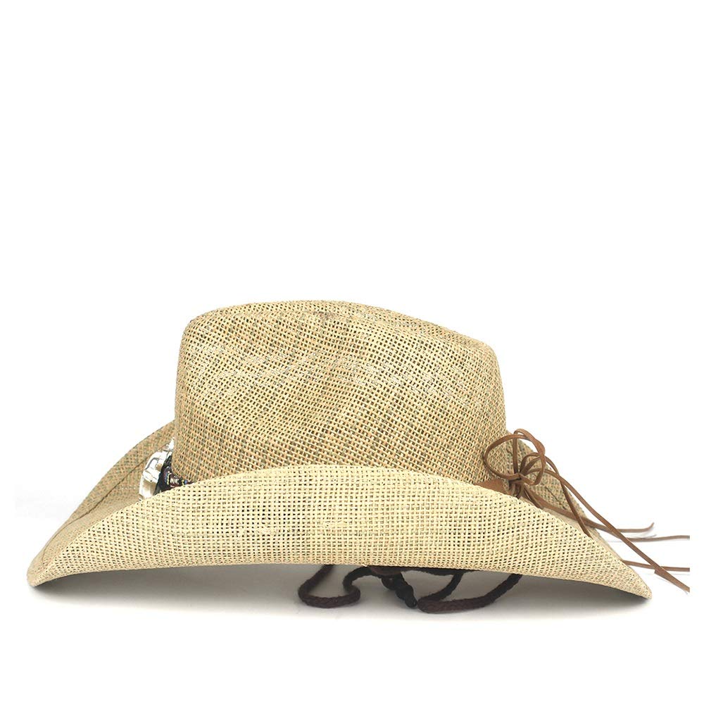 BESPORTBLE 1stuk Zomerse Strohoed Voor Mannen Western Stijl Uv-bescherming Maat Voor Strand Buitenactiviteiten Duurzaam Lichtgewicht Elegante Fotogenieke Hoed