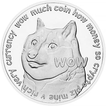 Dogecoin Commemorative Coin Gold Plated Physical Dogecoin Coins with Protective Clear Case Silver