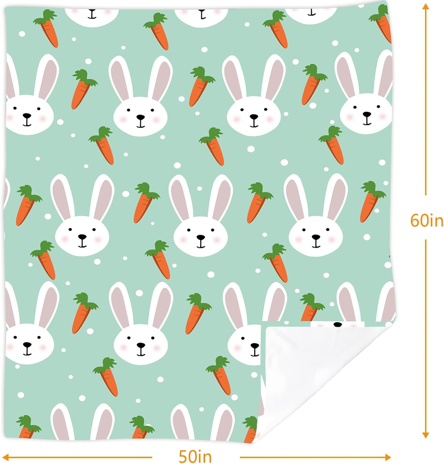 Easter Day Rabbit and Carrot Pattern Throw Blanket Soft Warm Cozy Lightweight Decorative Blanket for Couch, Bed, Sofa, Travel 50x60 inch - Image 7