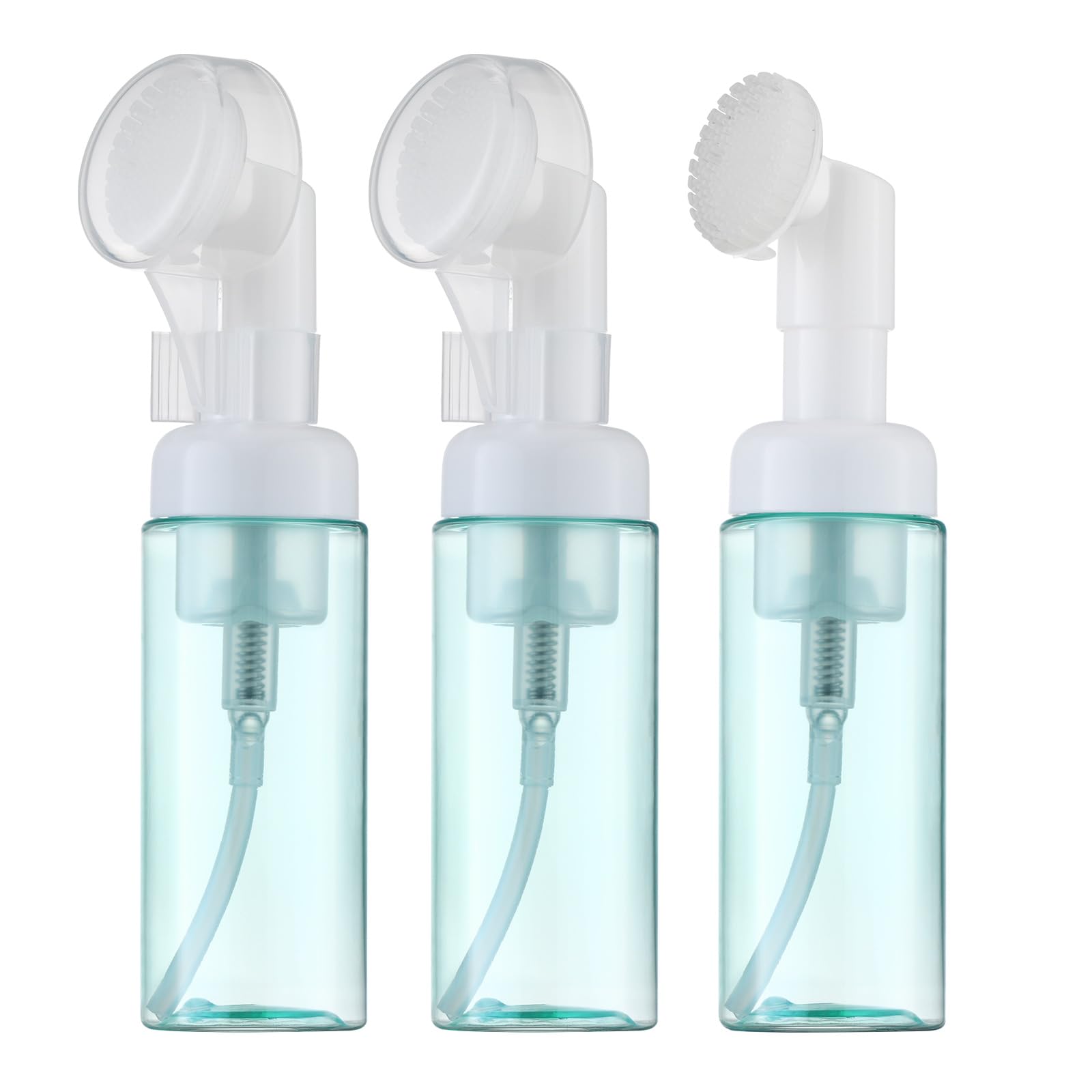 2oz Foam Bottle (3PCS) with Brush, Empty Foaming Pump Dispenser for Hand Soap, Lash Cleanser, Shampoo to Travel (60ml, Green)-image-45