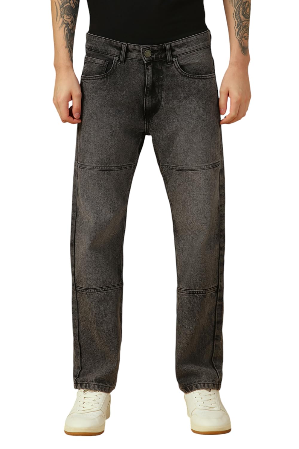 Dennis Lingo Men Grey Denim Relaxed fit Mid Rise Denim Jeans in grey