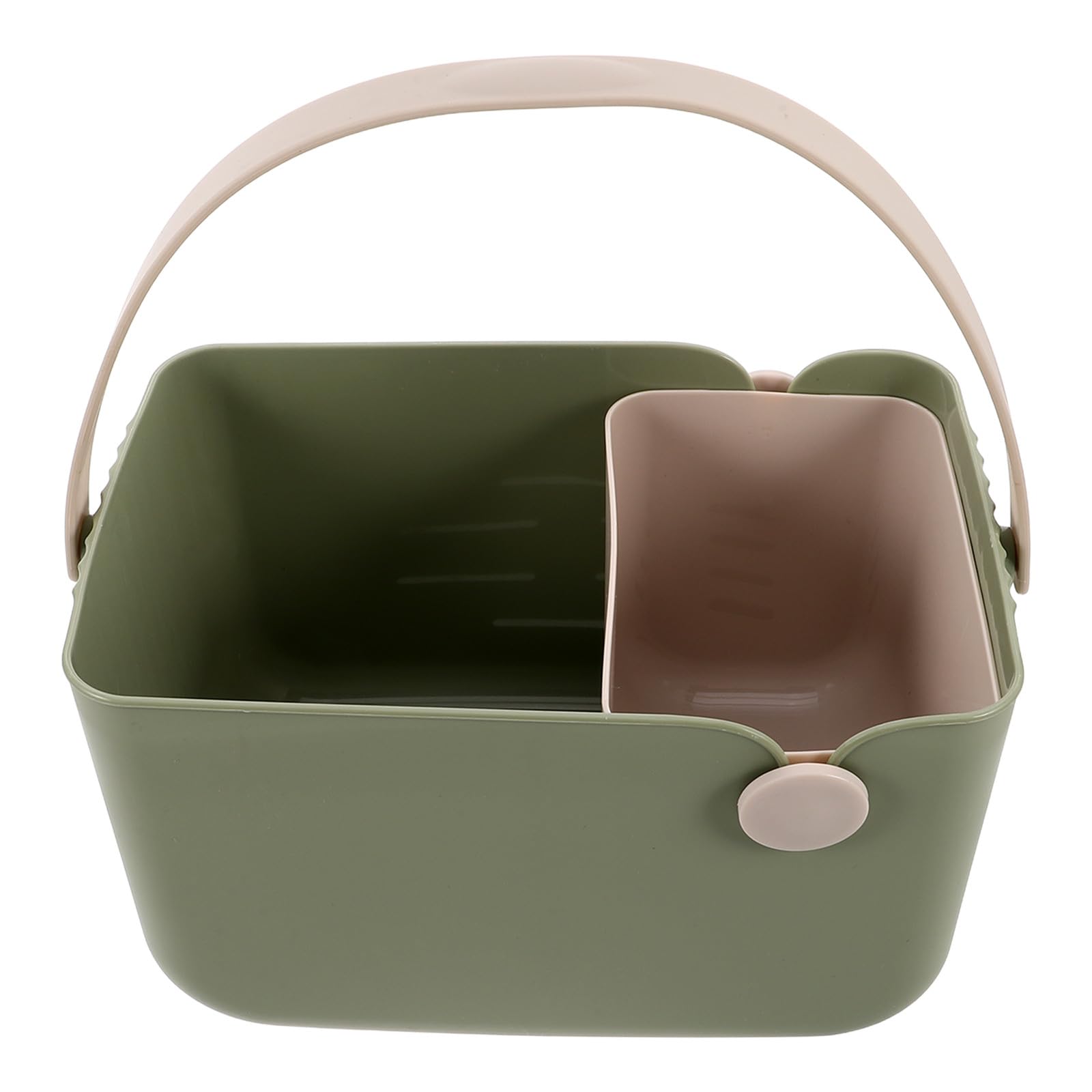 Panier de rangement vert contrasté avec poignée ergonomique petit modèle pour placard