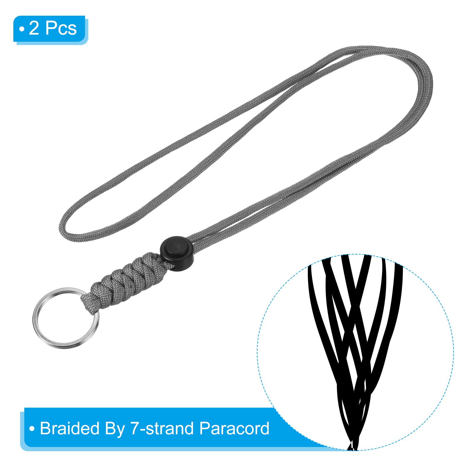PATIKIL Paracorda Cordino con Chiusura 9, 3pz Polso Portachiavi