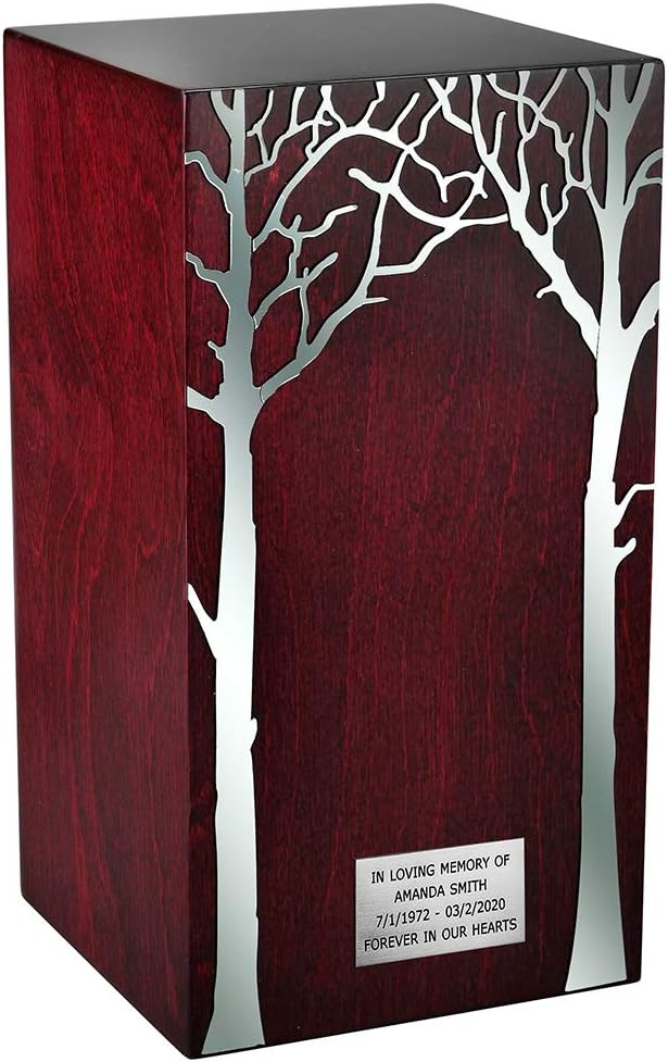 Artistic Cremation Urn with Tree on The Front .Funeral Urn for Ashes.memrial Cremation Urn (Art21B) (Butterflies)