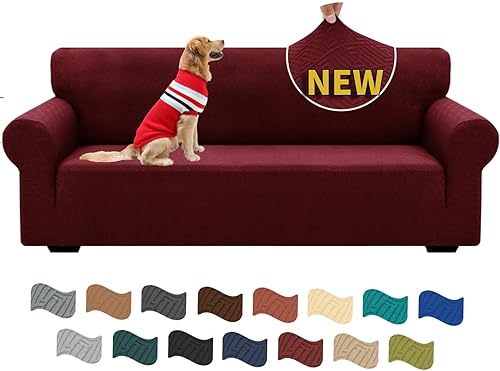 Fundas para sofás de 3 cojines, fundas para sofá de 1 pieza con alta elasticidad, fundas suaves y lavables, protector de muebles antideslizante para
