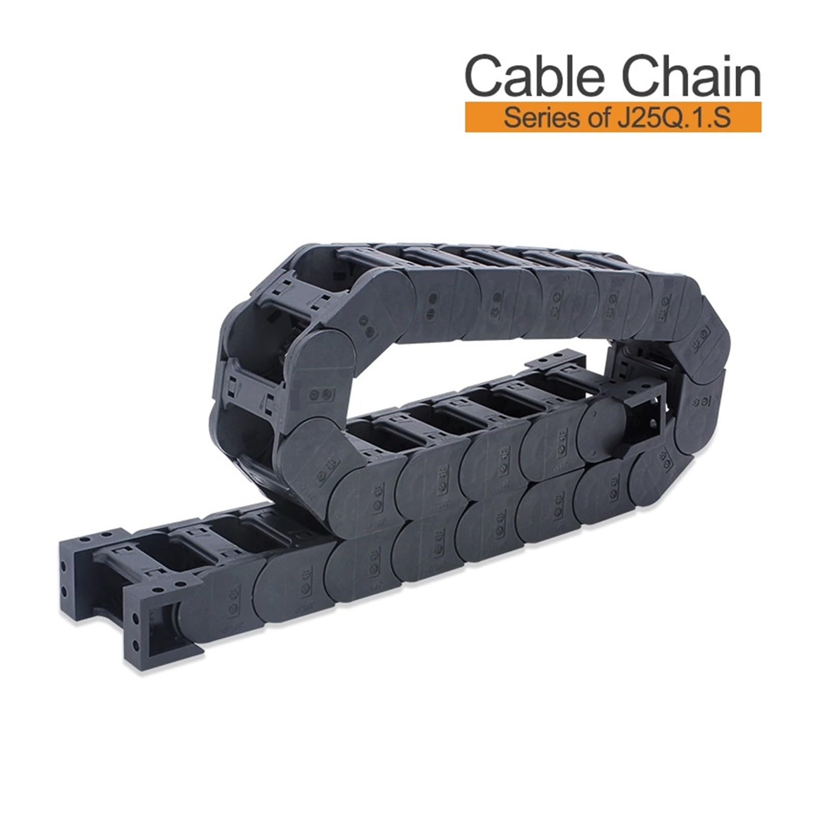 Cadena portacables Cadena portacables de 1 metro.Serie J25Q.1.S-Tipo puente abierto de ambos lados(75mm,25x77 mm-XJT)