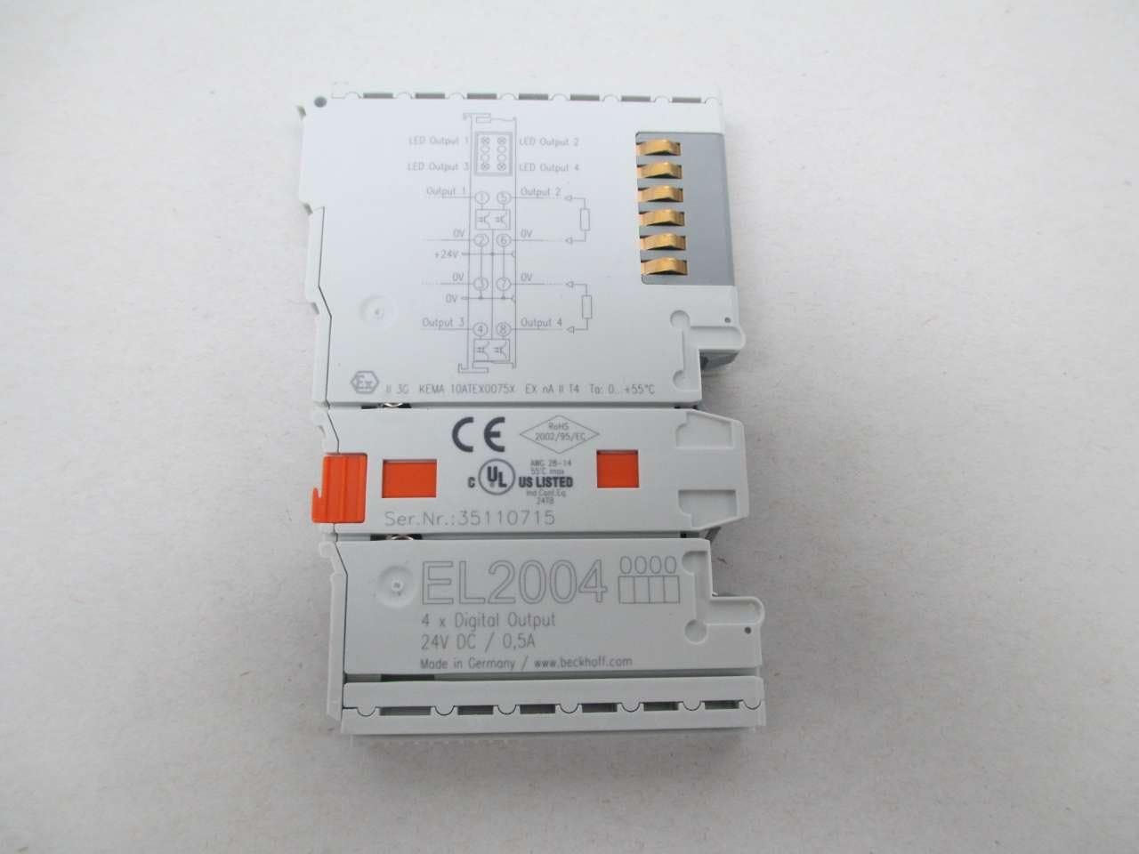 NEW BECKHOFF EL2004 4-CHANNEL DIGITAL OUTPUT MODULE TERMINAL D358069