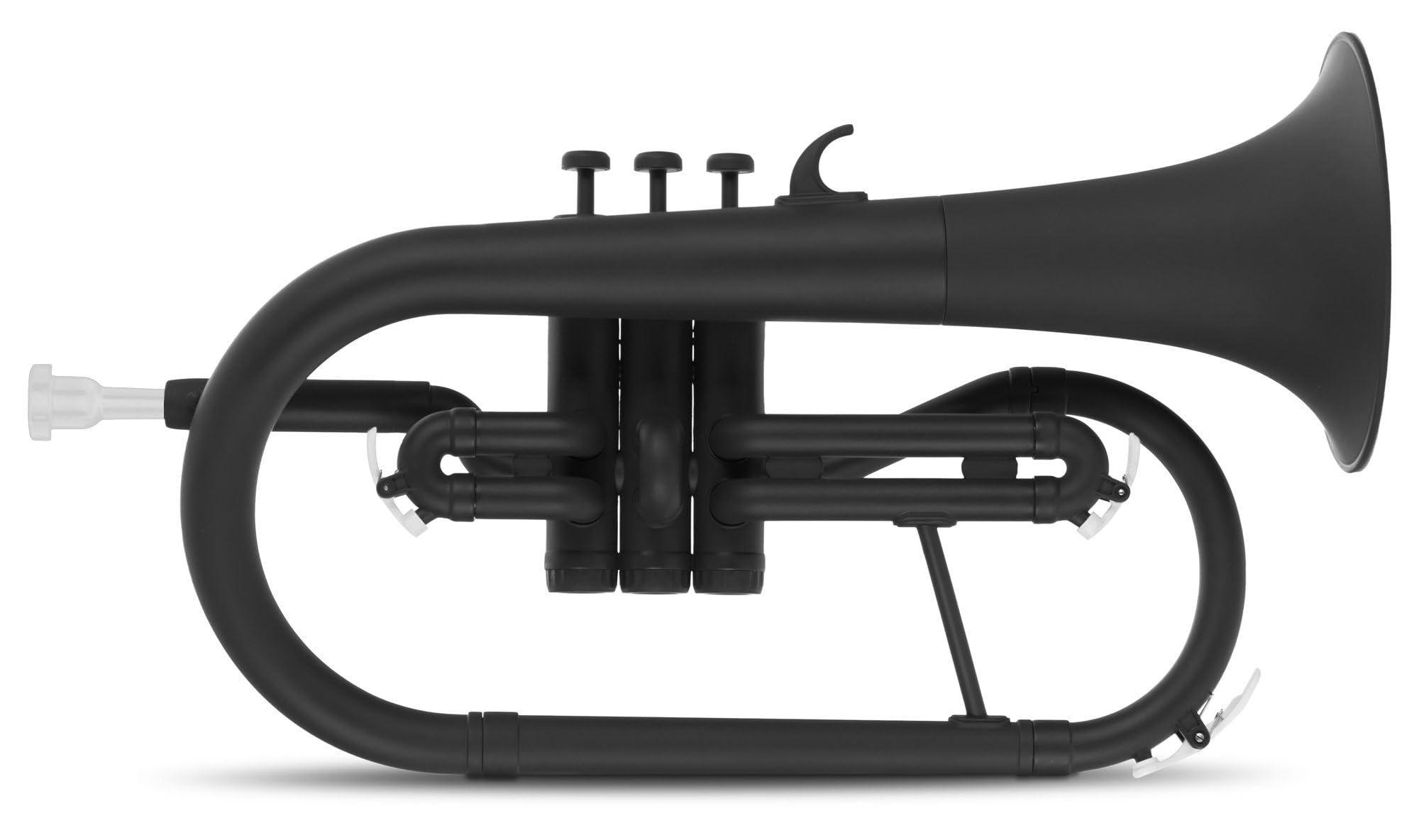 Classic Cantabile MardiBrass Flugelhorn De Plástico ABS - Válvulas Perinet - 600g Ligero - Diámetro: 11,5 mm - Incluye Boquilla y Funda - Mate Negro