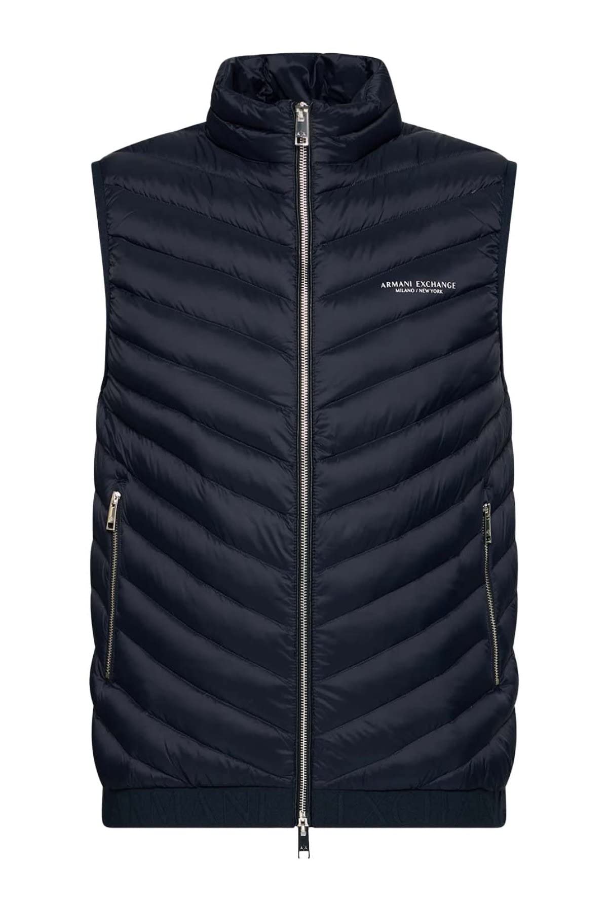 Armani Exchange Men's Real Down Quilted Packable Vest, Navy