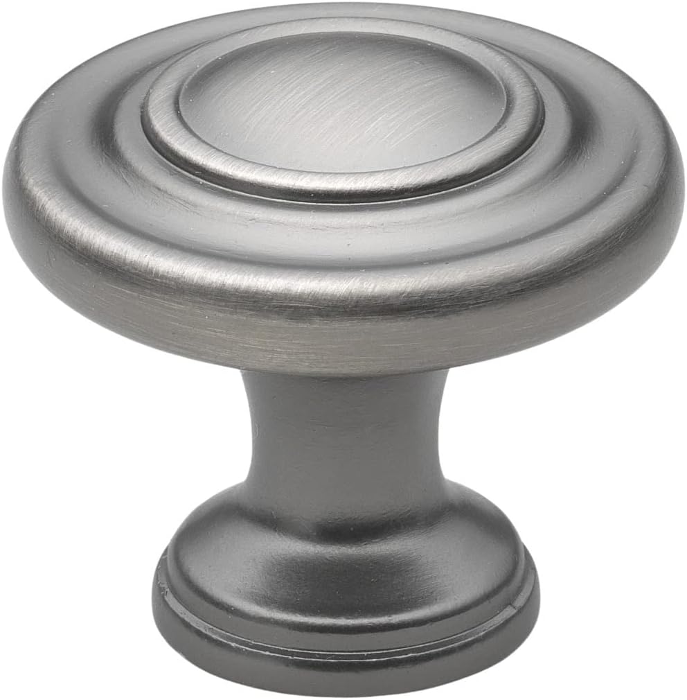 GlideRite Hardware 5415-P-25 1.25 inch Diameter Classic Round Ring Cabinet Knobs 25 Pack, Satin Pewter Finish