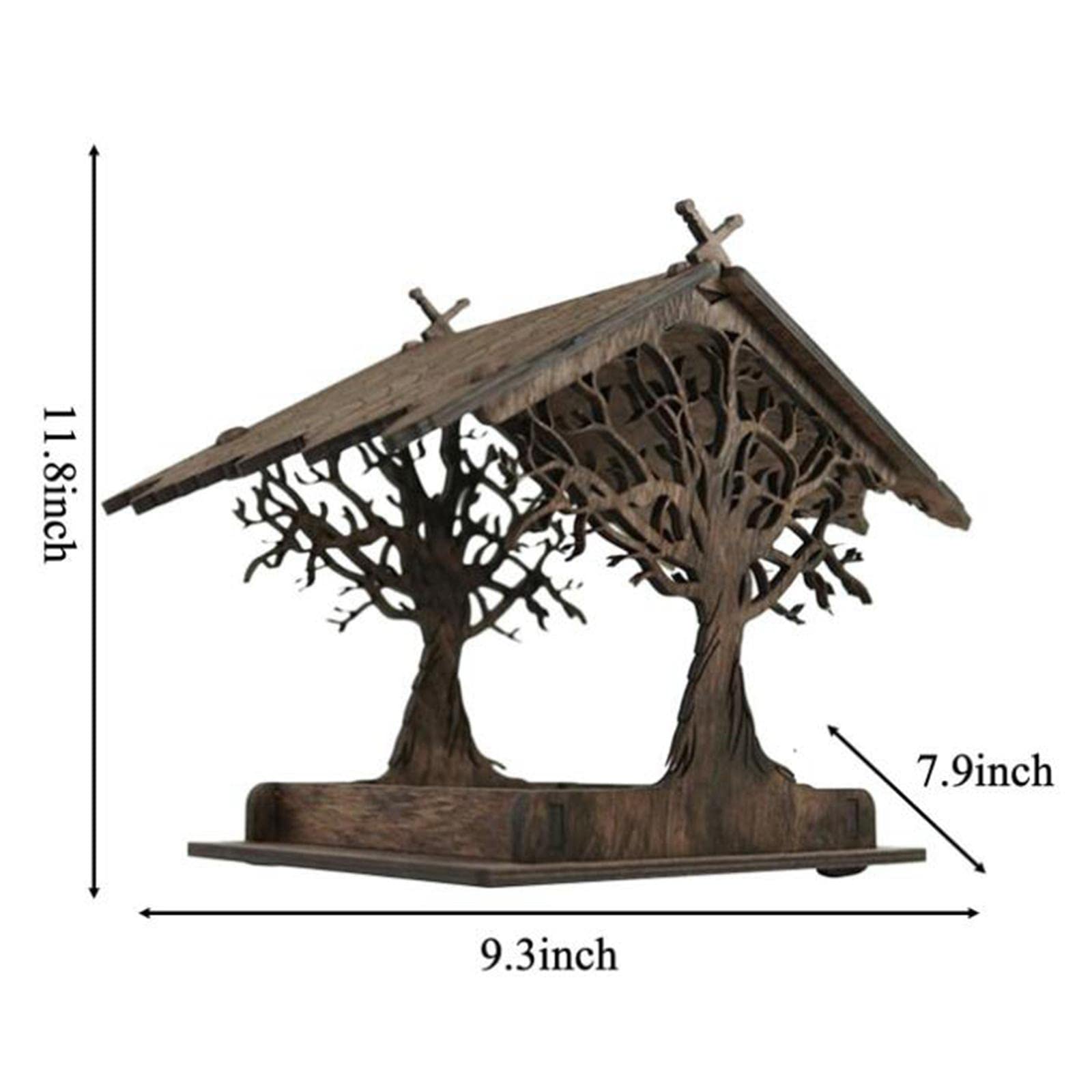 Nido for Uccelli ， Casetta for Uccelli Habitat appollaiato Tasca, Mangiatoia for Uccelli in Legno Massiccio, Giardino Decorativo Appeso con Tetto, Uccelli Resistente alle Intemperie Altalena Giocattol