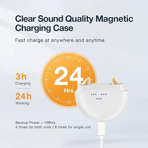 Miniatura 4 de Audífonos digitales de 12 canales, Chosgo, audífonos recargables para adultos mayores, audífonos para personas mayores recargables con cancelación