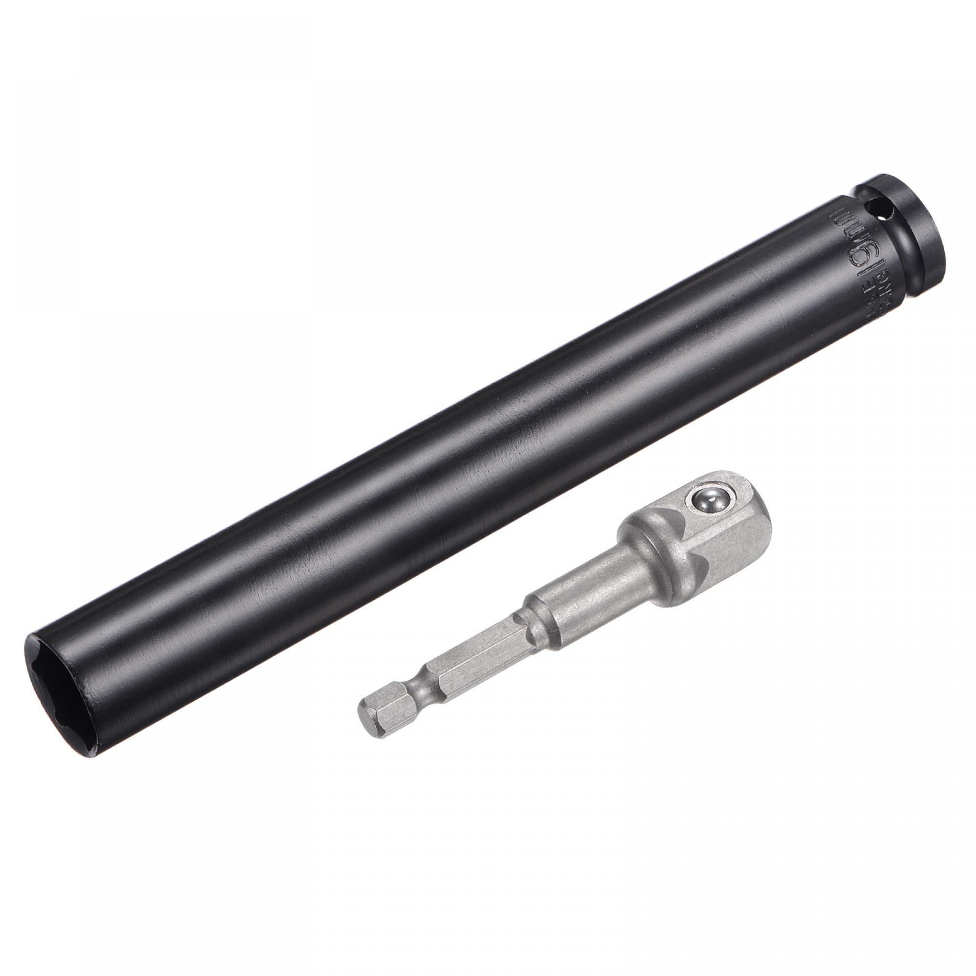 Douilles à choc 1/2" 19 mm de profondeur uxcell avec adaptateur hexagonal de 6,3 mm pour clé