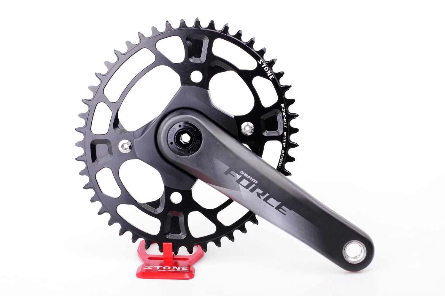 Stone Round/Oval Single Plate 107 BCD Compatible with SRAM Force AXS Gravel Road Road CNC Aluminum 7075-T651 4 Arms 38T - Image 3