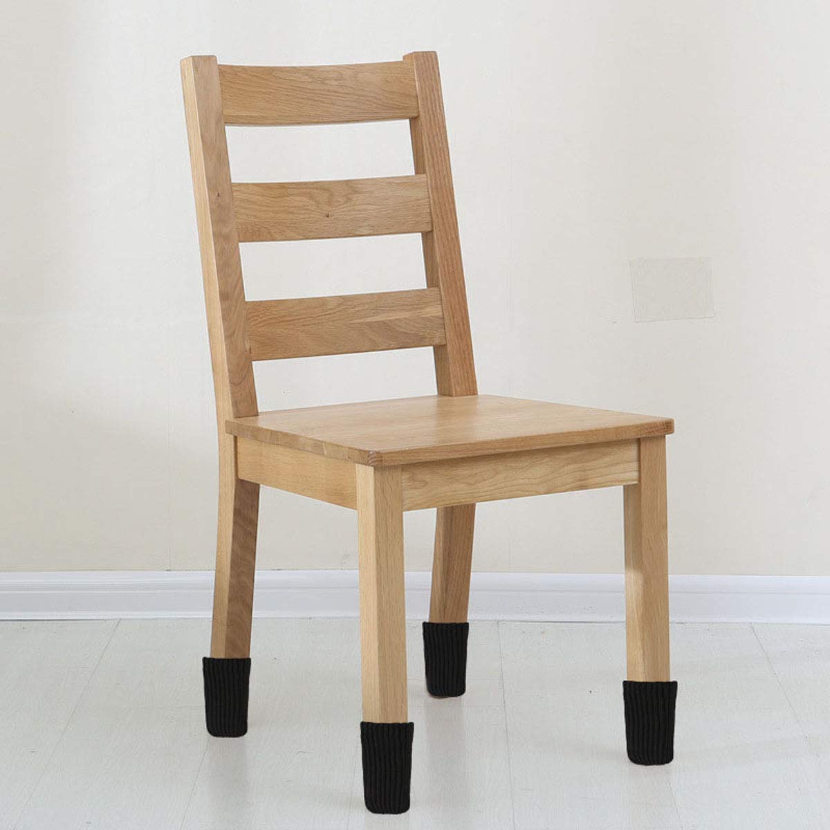 TEKEFT 20PCS Chair Leg Socks Furniture Leg Feet Wood Floor Protectors Set Cross Knitted Black — view 5