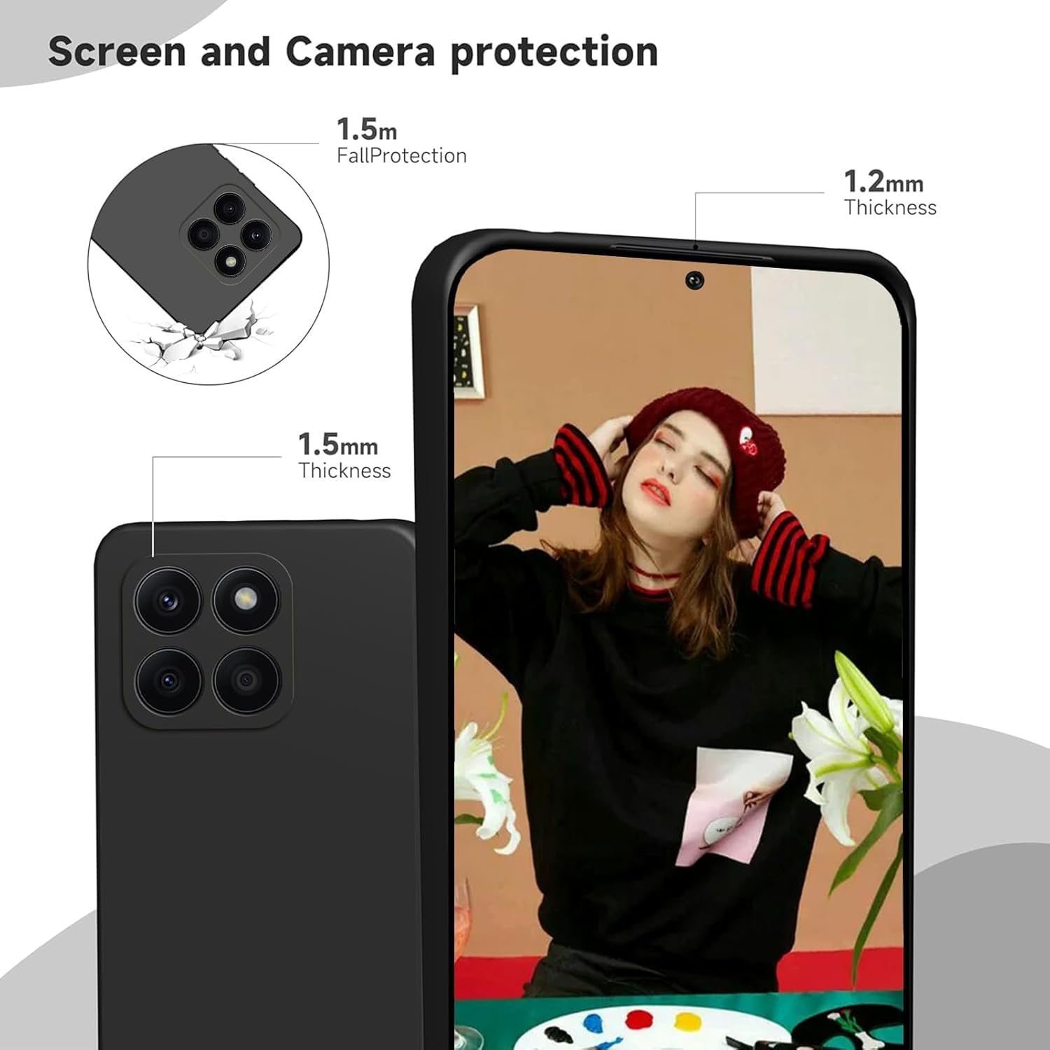 DESSEN Cover per Oppo Find X9 5G - Silicone Custodia Antiurto Protezione Fotocamera Case Antishock Morbida TPU Bumper Resistente, Vino Rosso