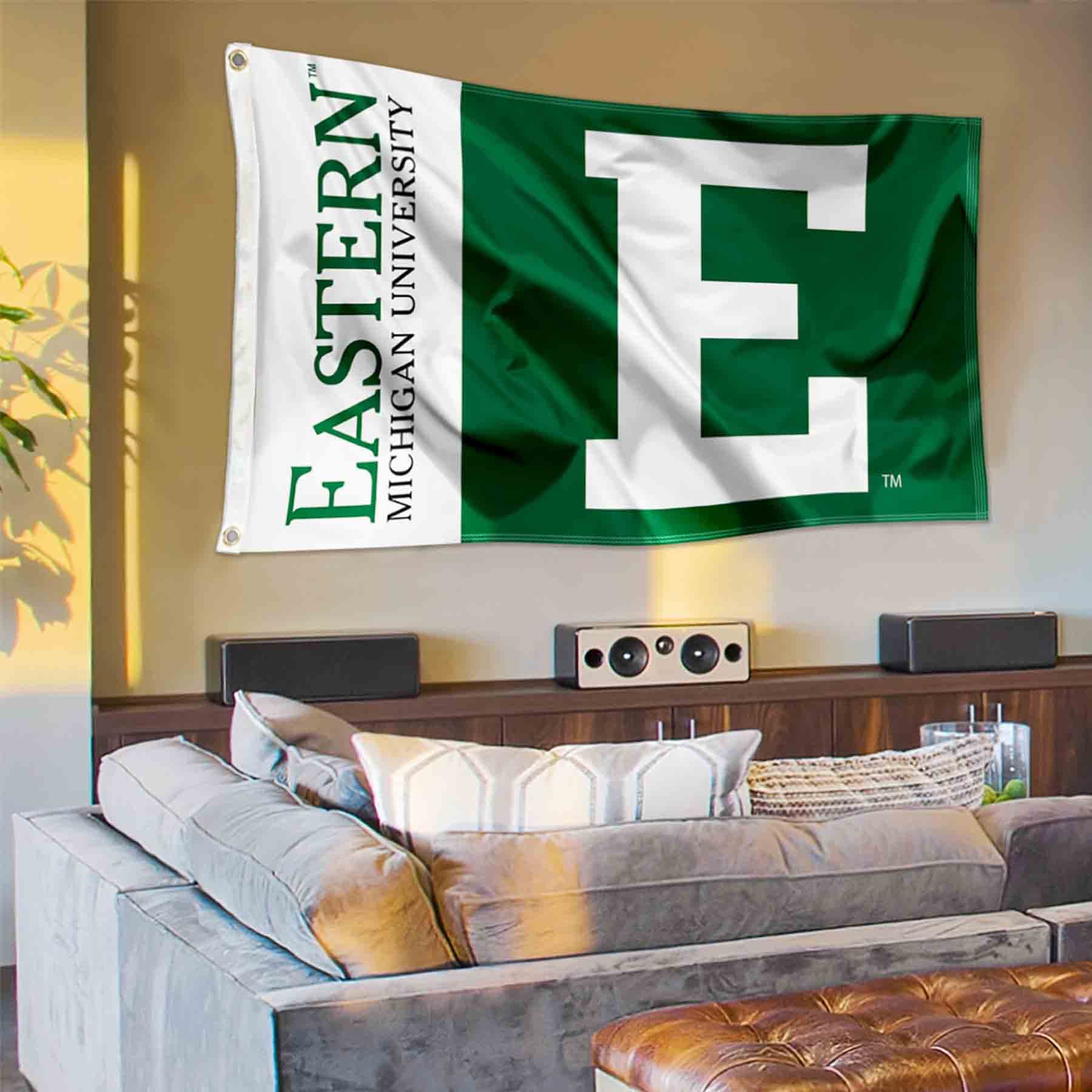 Eastern Michigan University EMU Eagles Large College Flag - 3x5 Feet, Polyester, Grommets, Officially Licensed - View #5