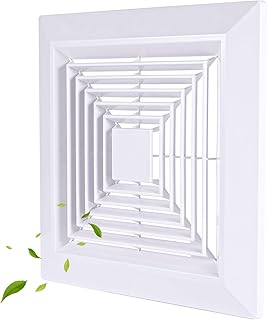 Bathroom Exhaust Fan Cover, 9x9 Inch Square Ceiling Ventilation Fan Grille with Springs