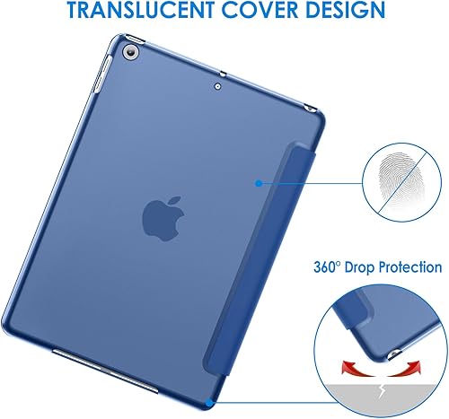 Miniatura 4 de JETech Funda para iPad de 10.2 pulgadas (modelo 202120202019, 987 generación), funda de encendido y apagado automático (azul marino)