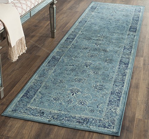 Safavieh Vintage Collection 2'2" X 6' Turquoise / Multi Vtg117 Oriental Distressed Premium Viscose Runner Rug #TOP5