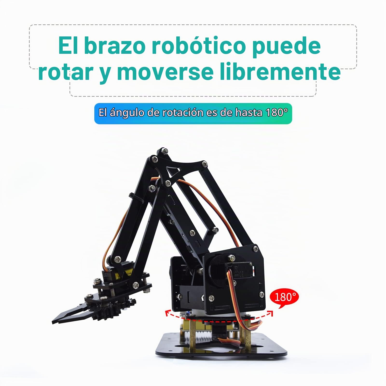 KEYESTUDIO Brazo robótico mecánico con Abrazadera de Garra robótica con servos para Arduino UN0 IDE