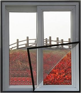 Self-Adhesive Mosquito Window Net, Reusable Window Screens, Mosquito Mesh Net for Windows, Doors, Gray Net Black Edge, 50x50cm