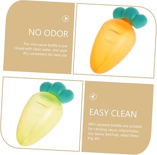 Miniatura 4 de YARNOW 6 recipientes de aderezo, mini recipientes de plástico para apretar, accesorios de caja Bento para mini caja Bento para Kawaii Bento Box Sub