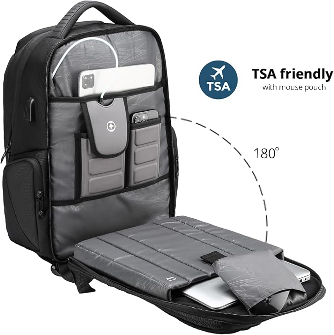 Mochila para portátil de Swissdigital, Negro, 15.6 pulgadas miniatura 6