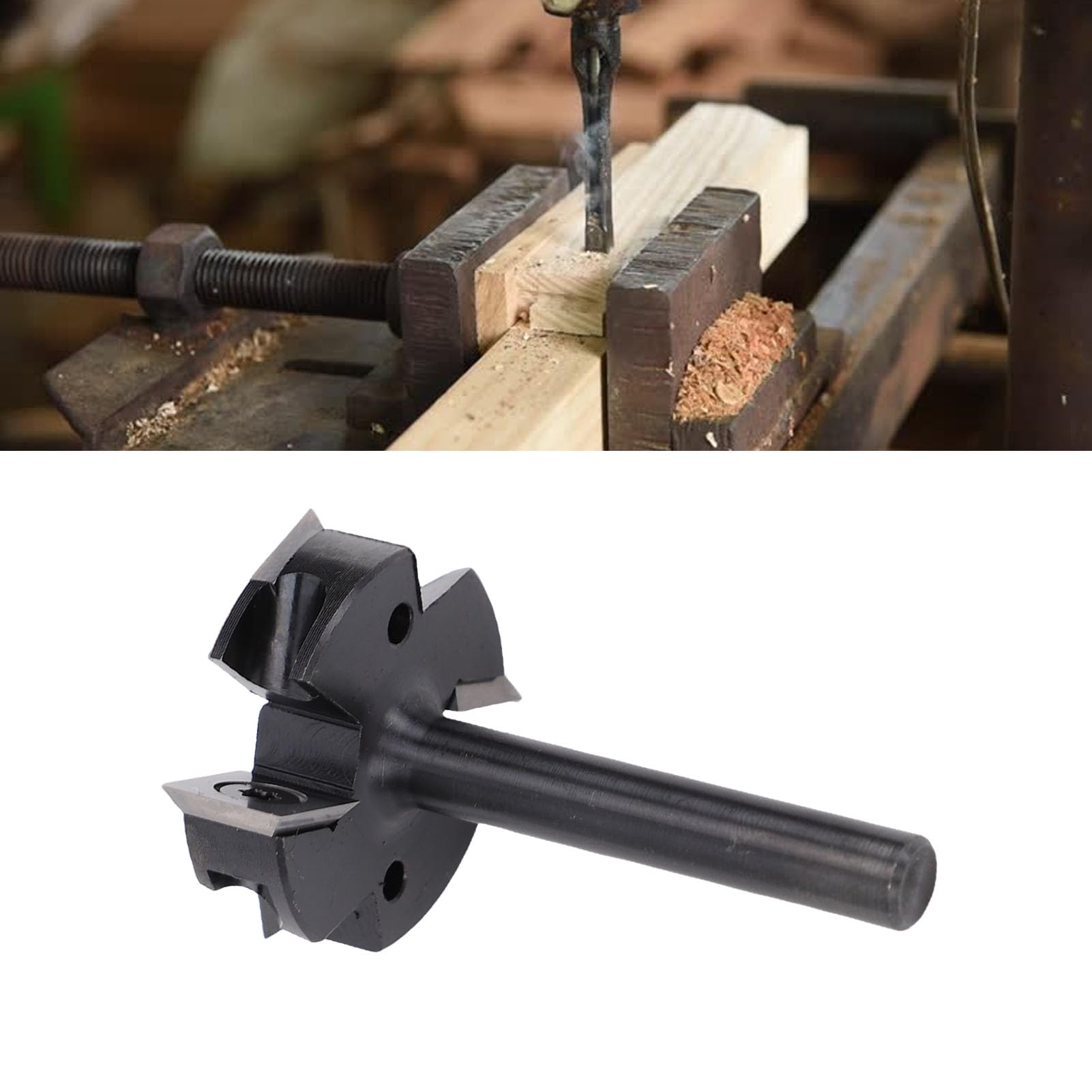 Marhynchus Punta per Fresatura per Appiattire Lastra, Punta per Superficie Spoiler con in Carburo per la Lavorazione del Legno, Gambo da 5/16 Pollici, Diametro di Taglio 1-1/2 Pollici per Macchine CNC
