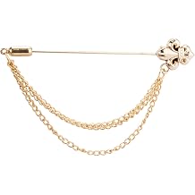 Knighthood Golden Scout Logo with 3 Layer Hanging Chain Brooch Lapel Pin Golden