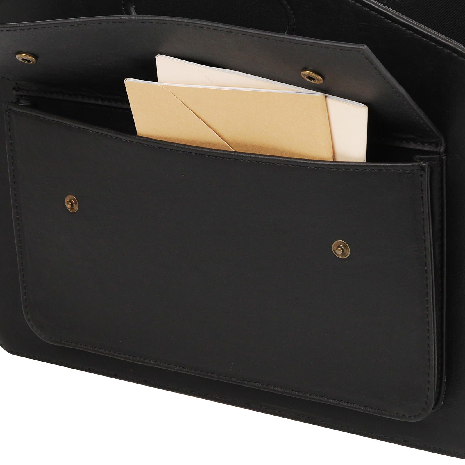 Porte-revues En Cuir Avec Poignée - 28x15x21 Cm - Idéal Aussi Pour Bouteilles, Fleurs, Cadeaux