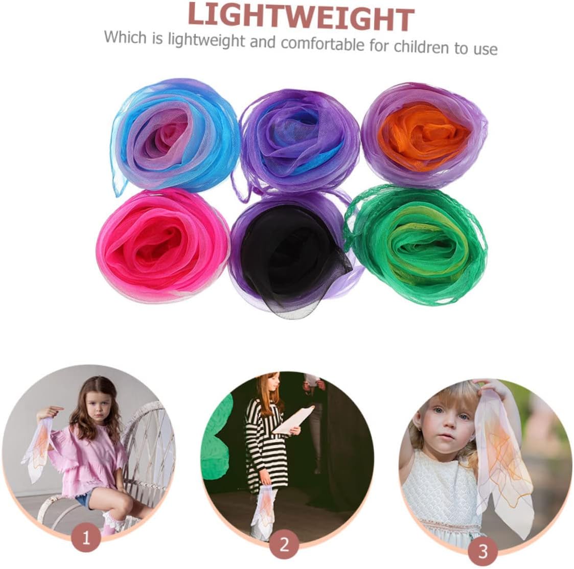 30pcs Colorful Chiffon Scarves for Boys and Girls Lightweight Dance and Juggling Props for Stage Performance Versatile Accessories in Random Colors