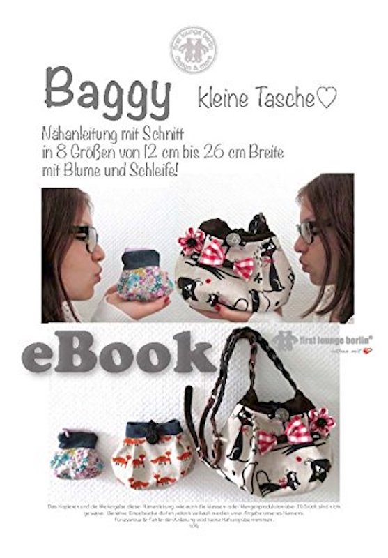 Baggy Nähanleitung mit Schnittmuster für kleine Tasche in 8 Größen [Download]