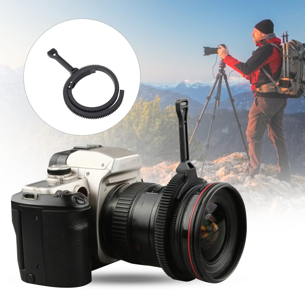 Adjustable Zoom Follow Focus Handle, Plastic Focus Focusing Handle Lever with Gear Ring for DSLR Camera, Black (Grey)