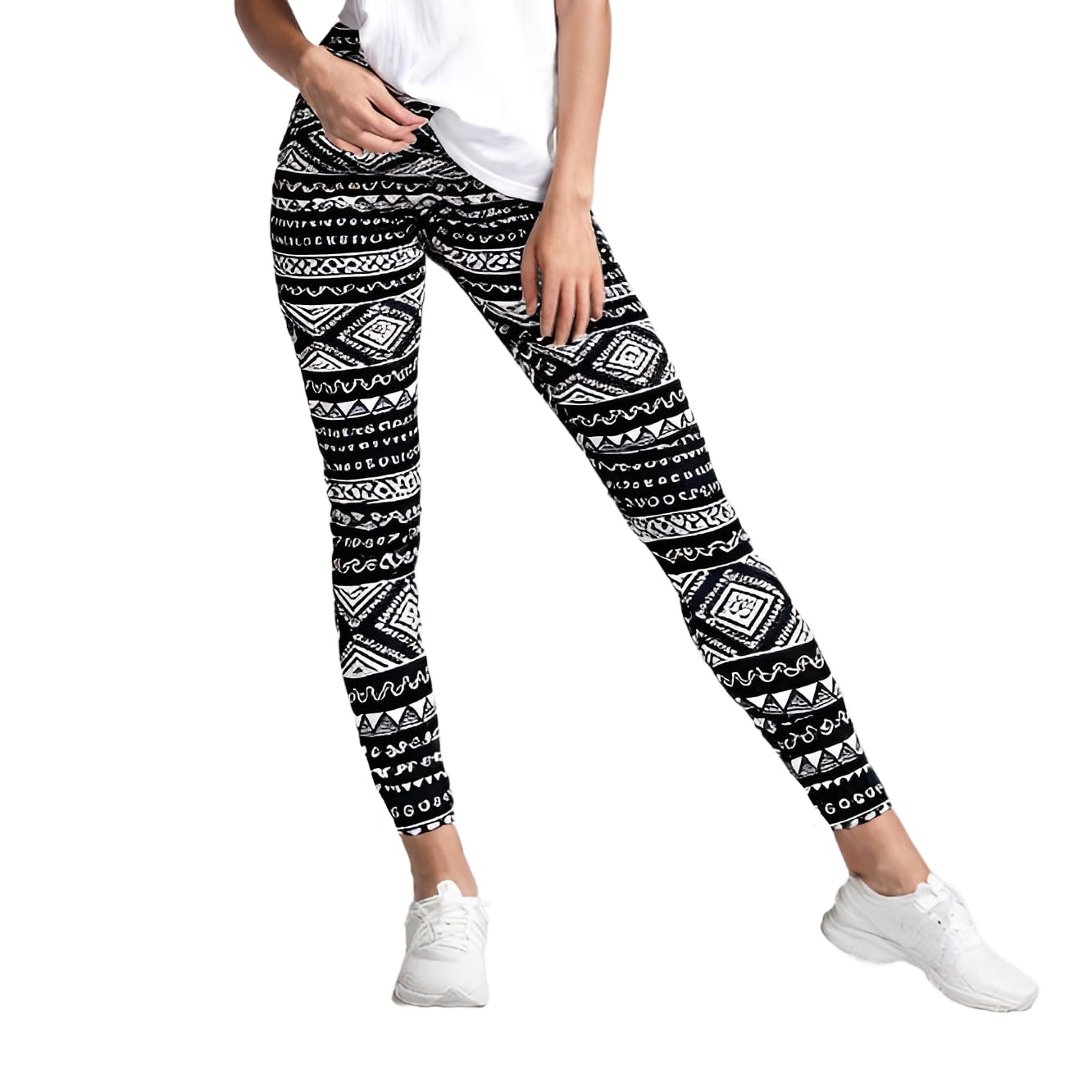 Lularoe Leggings (US, Alpha, One Size, Regular, Regular, Black and White Flagstaff Print) - One Size - Fits Size 2-10