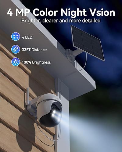 Miniatura 2 de TMEZON Cámaras de seguridad inalámbricas para exteriores, cámaras de seguridad solares para exteriores con tarjeta SD de 2.26 oz, sistema de