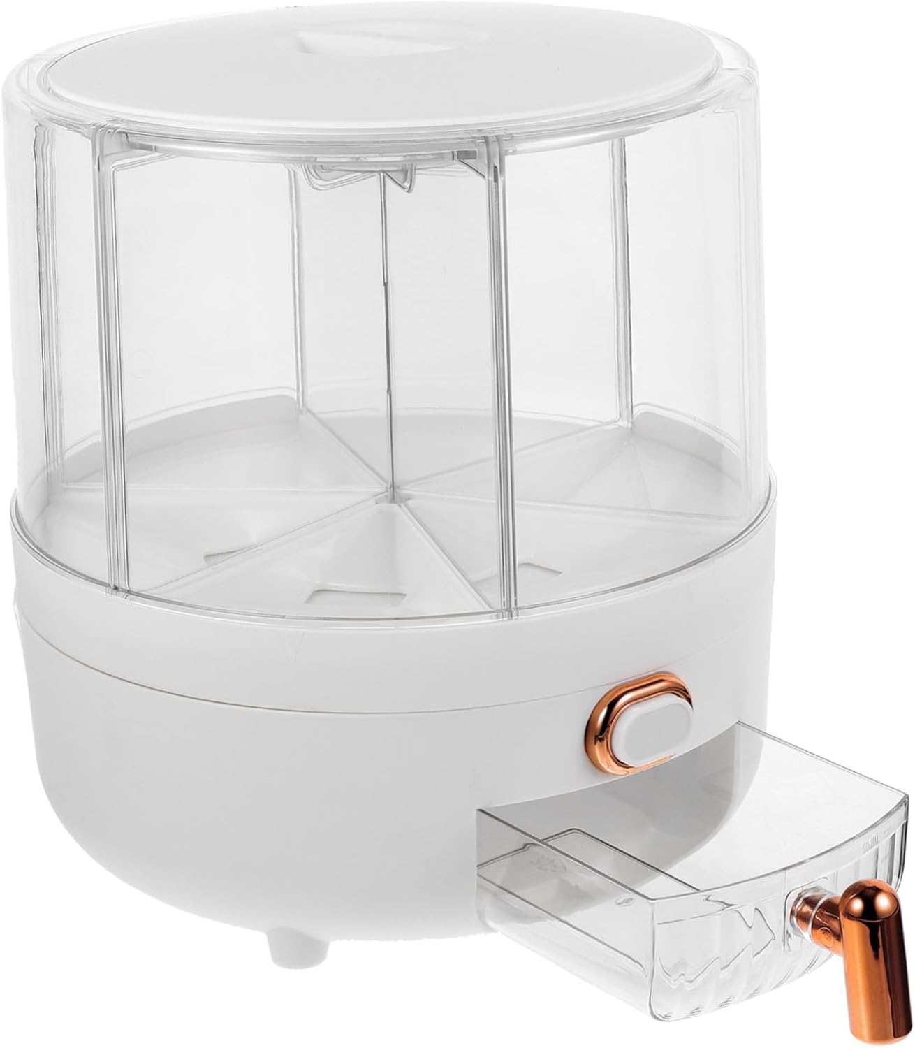 VOSAREA Household Cereal Dispenser with Compartments Multi Rice Bin for Dry Food Storage Airtight Grain Organizer for Kitchen Countertop Pearl