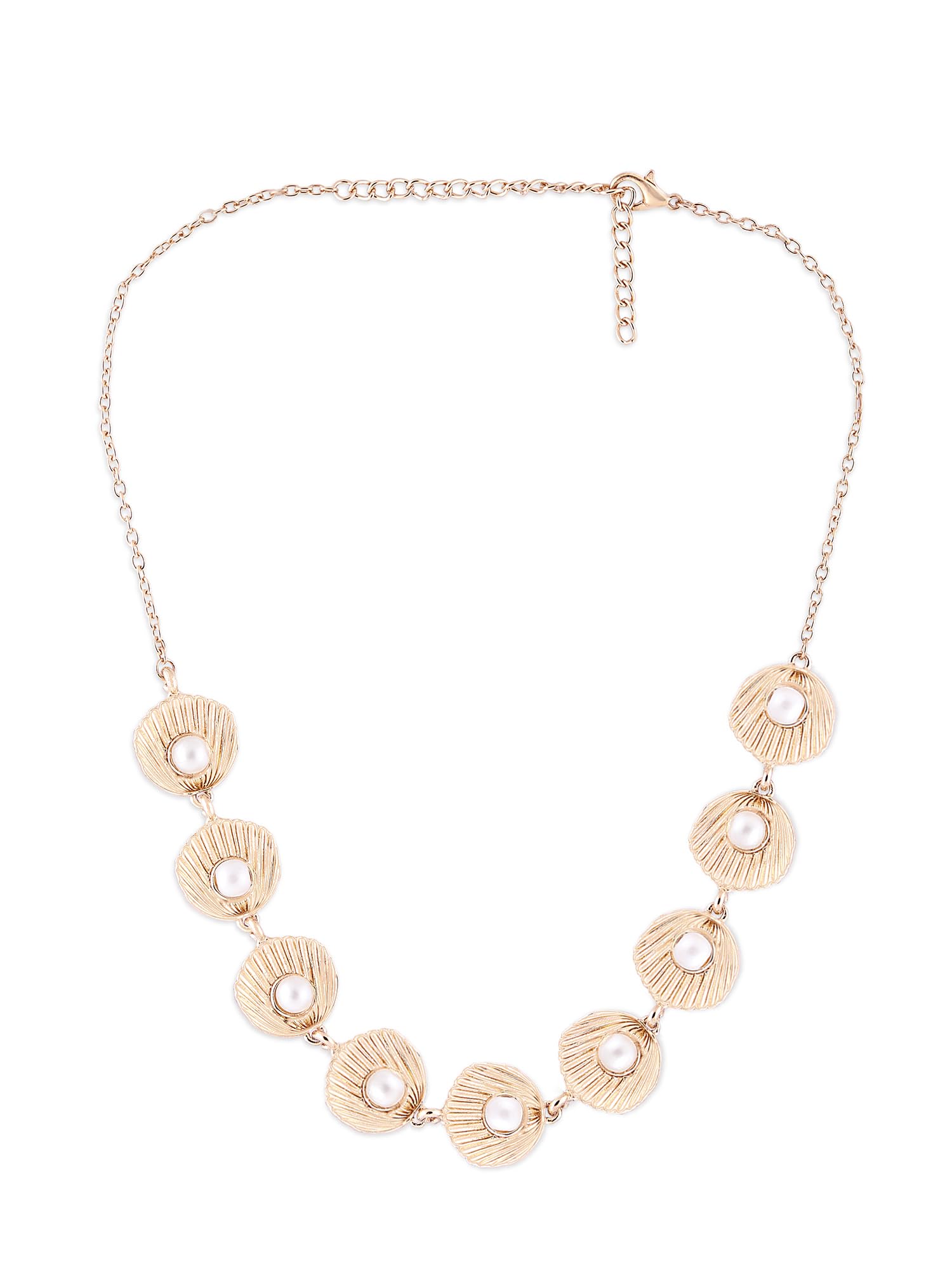 ZAVERI PEARLS Gold Tone Contemporary Classy Pearl Shell Necklace For Women-ZPFK16144 (B0C4Y568JJ) Amazon Price History, Amazon Price Tracker