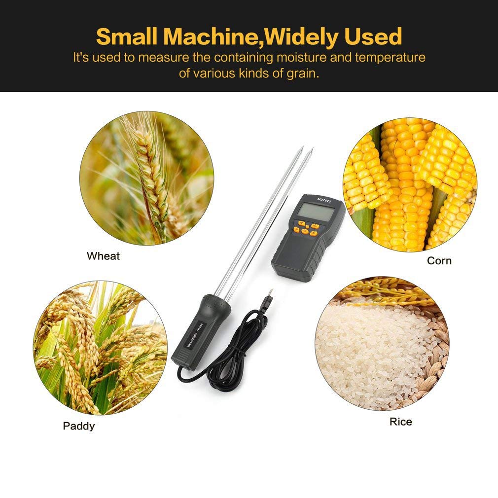 MCP Healthcare Digital Grain Moisture Tester Measuring Probe Tester Humidity Wheat,Corn, Rice MD-7822 Pin-Type Digital Moisture Measurer (300 mm) MCP Healthcare Digital Grain Moisture Tester Measuring Probe Tester Humidity Wheat,Corn, Rice MD-7822 Pin-Type Digital Moisture Measurer (300 mm)
