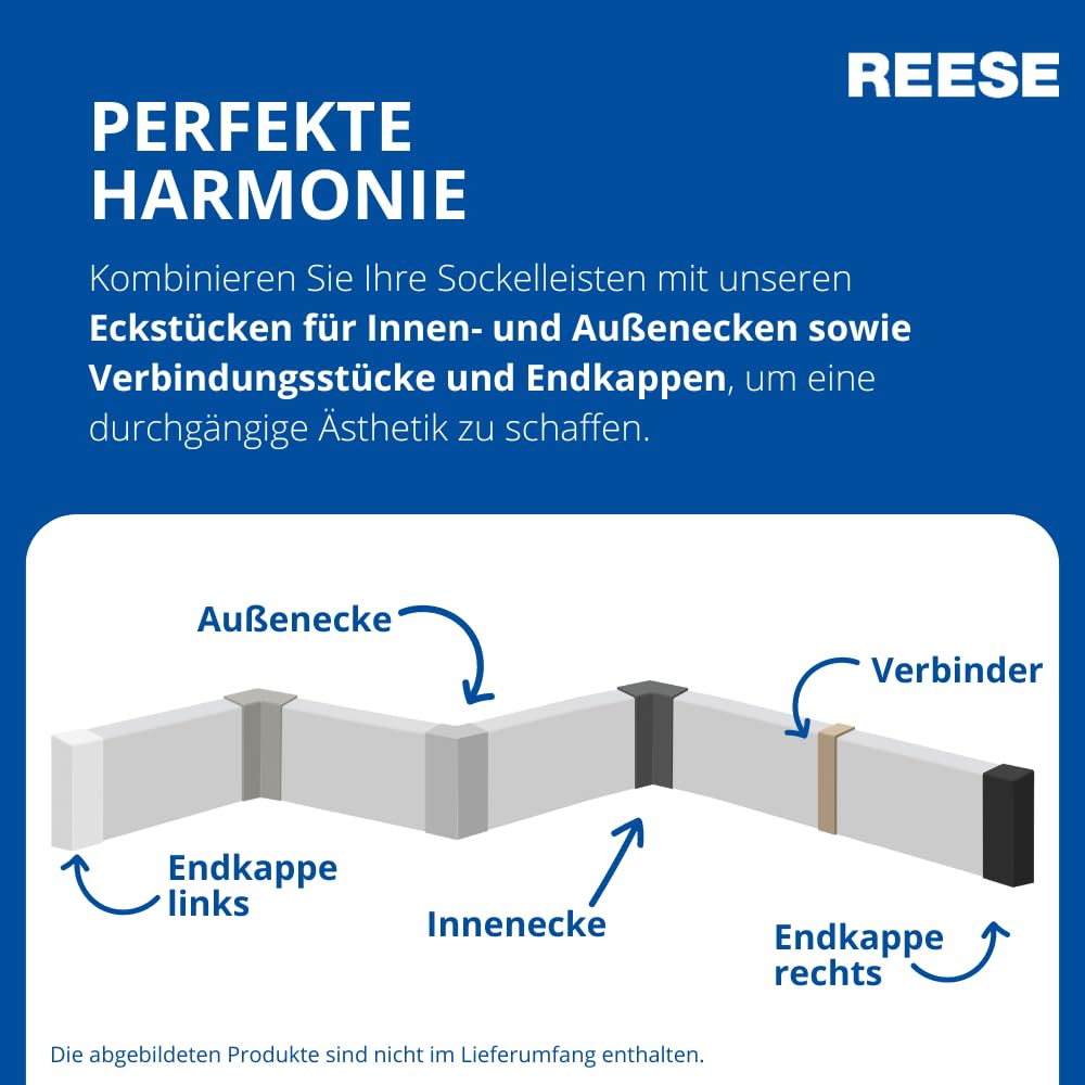 REESE | MASSIVHOLZ Sockelleiste | Leipziger Profil | Eiche ROH | Oben Abgeschrägt | 100mm Höhe - 1 Stück / 2,3lfm