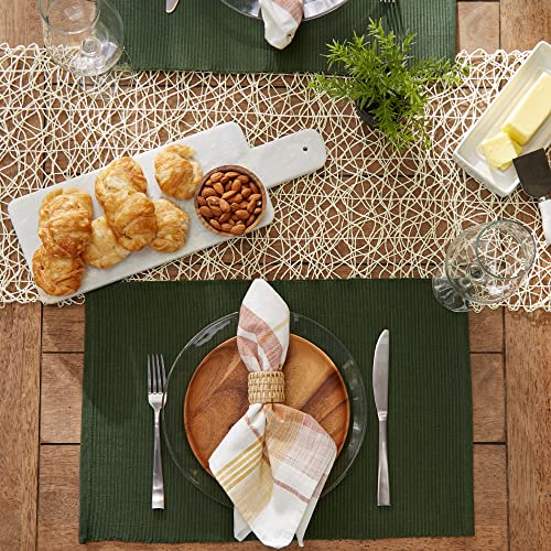 image for DII Basic Everyday Ribbed Tabletop 100% Cotton, Placemat Set, 13x19, D