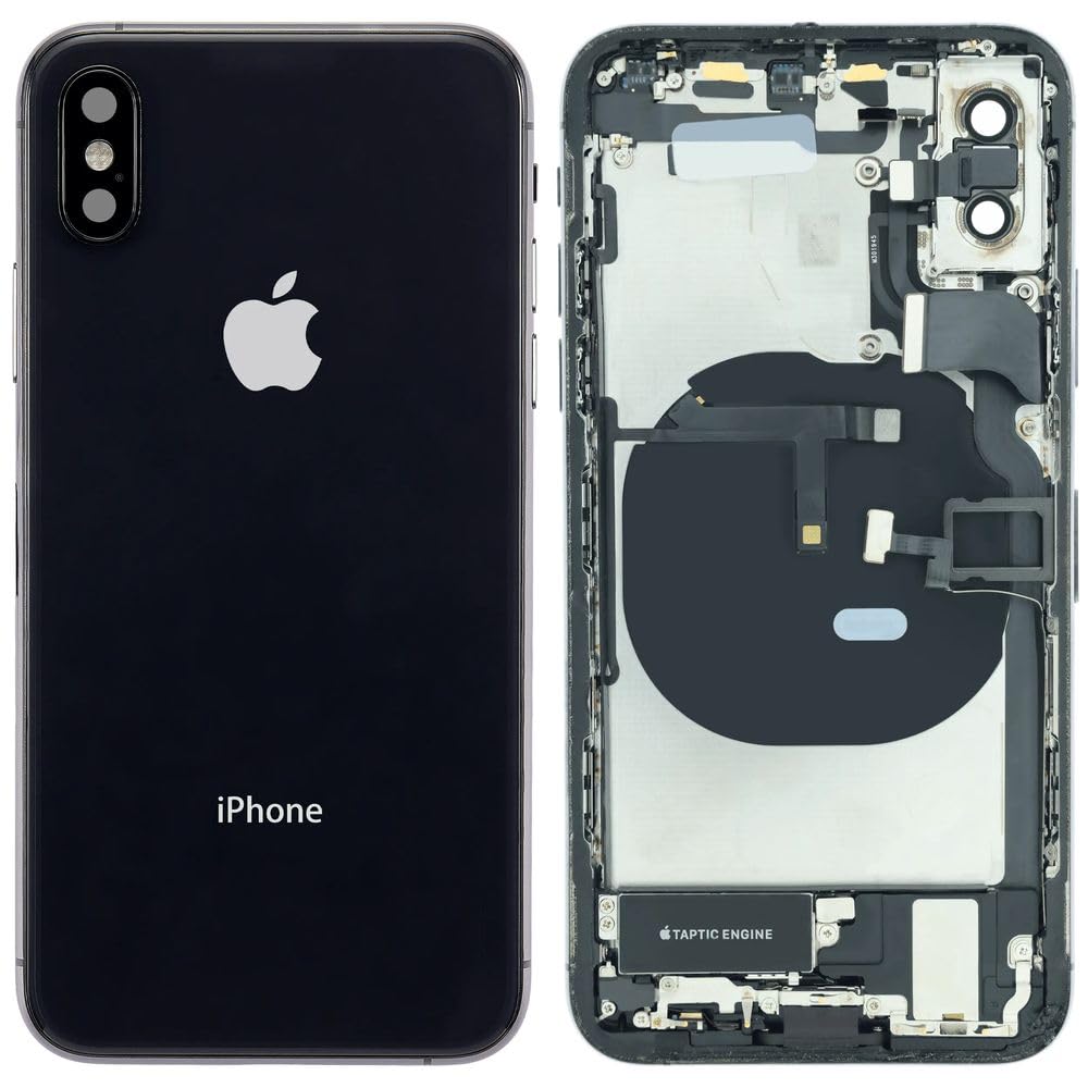 Mobile TM Compatible avec Back Housing W/Charging Port Flex and Small Components Pre-Installed for iPhone XS (Used OEM Pull: Grade A) (Space Gray)