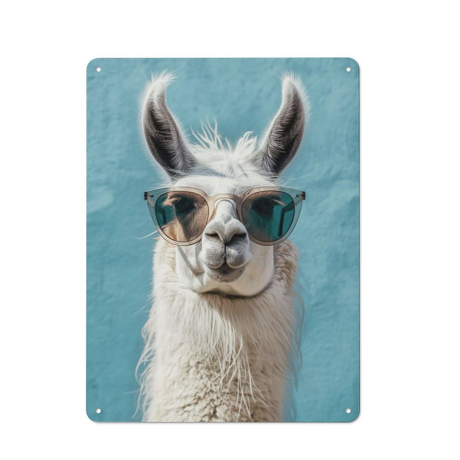 Junmoney Cute Llama Art Retro Metal Wall Decor 40X30cm, Metal Sign For Pub, Home Bar, Shed Or Man Cave, For Relaxed Wall Styling