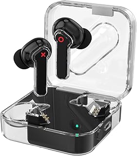CrystalBuds Wireless Earbuds Active Noise Cancelling, Transparent Bluetooth 5.3 Headphones, Ear Buds 35db noise cancelling, Earphones with Wireless Charging Case for iPhone Android Gaming Laptop TV