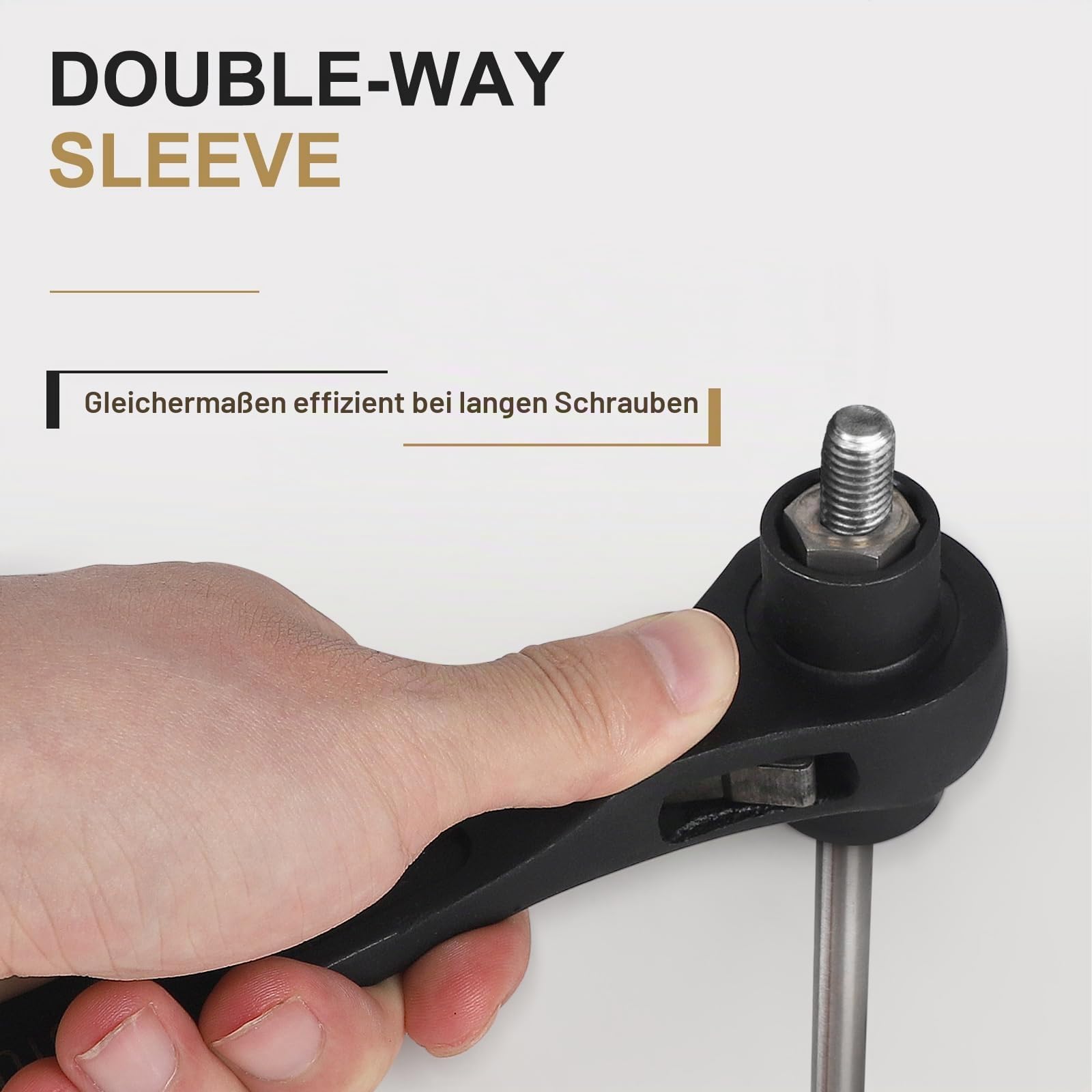 efuturetime 2x Gerüstschlüssel, Gerüstbauratsche Umschaltbar Set, 17/19mm Ratsche Gerader Griff +19/22 mm Ratschen-Biegegriff, Gerüstbauknarre aus CR-V, Schwarz