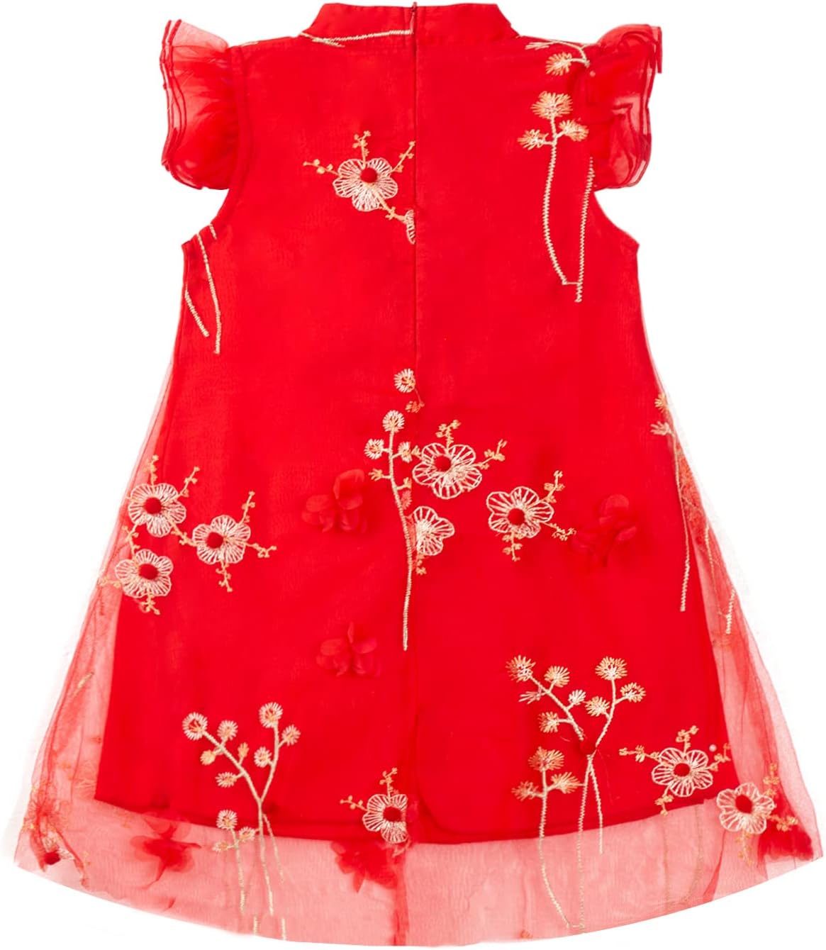 LittleSpring Girls Qipao Dress Sleeveless Summer Chinese Flowers Traditional Dress - Image 2