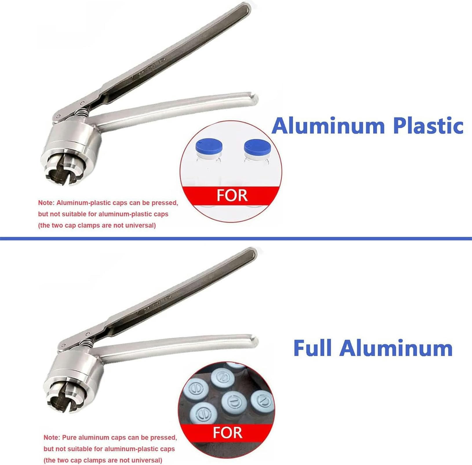 Generic Engarzadora manual de frascos de perfume en aerosol – Máquina de sellado de acero inoxidable de 13 mm/15 mm/20 mm, crimpadora de viales de mano para un buen sellado